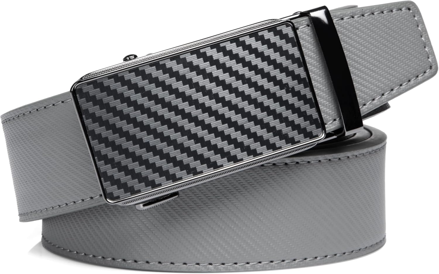 Drowsmen Leather ratchet belt 1 3/8" with Click Sliding Automatic Buckle, Adjustable belt Trim to Fit - Image 3