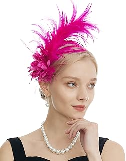 Sponsored Ad - LyMet Women's 1920s Feather Fascinator Headband, Tea Party Flower Headpiece Derby Hat for Cocktail Gatsby W...