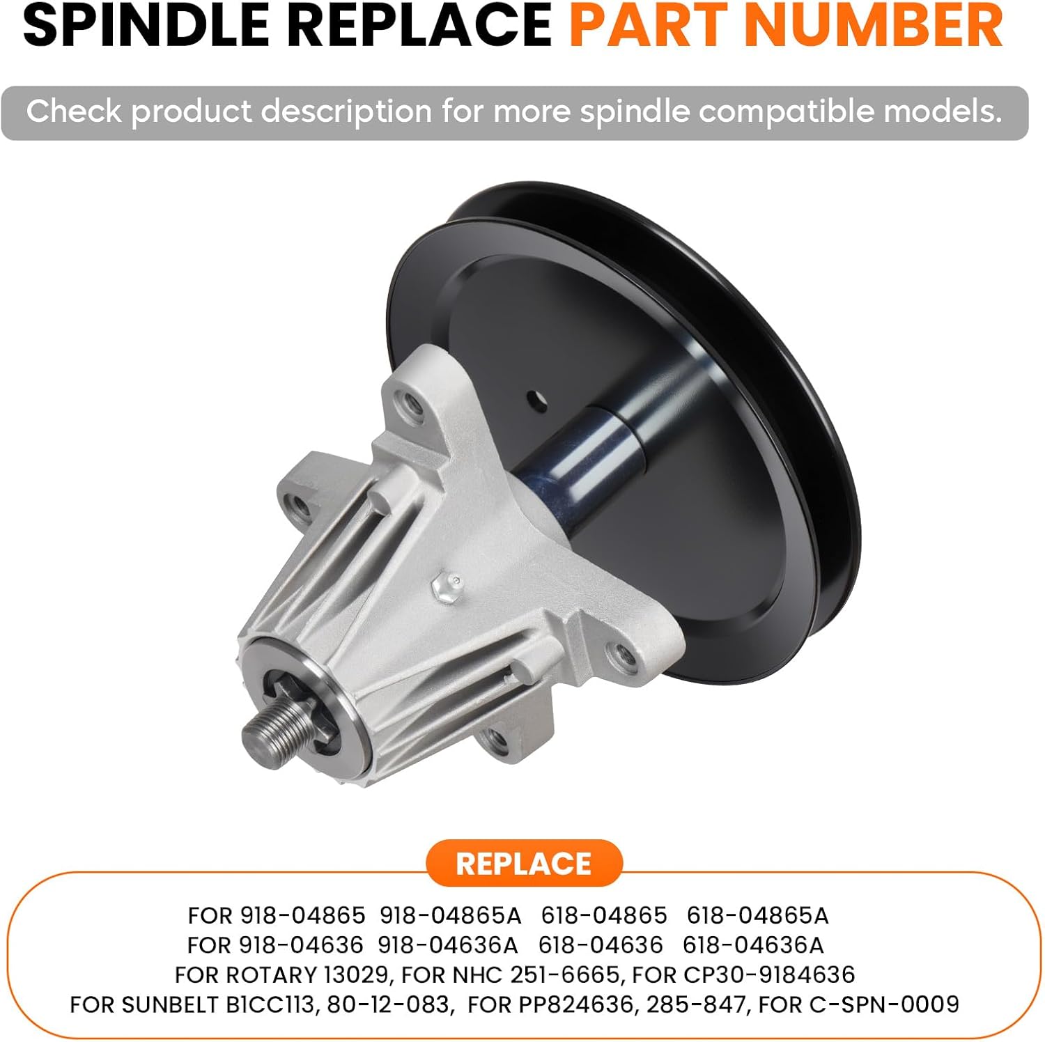 46 inch Deck Rebuild Kit 618-04865 Spindle Assembly for CubCadet LTX1045 LTX1046, for Troy-Bilt Horse, for MTD Gold, Includes 618-04636 Spindles 918-04865, 756-04129 Idler, 1/2"x103" Belt 954-04219