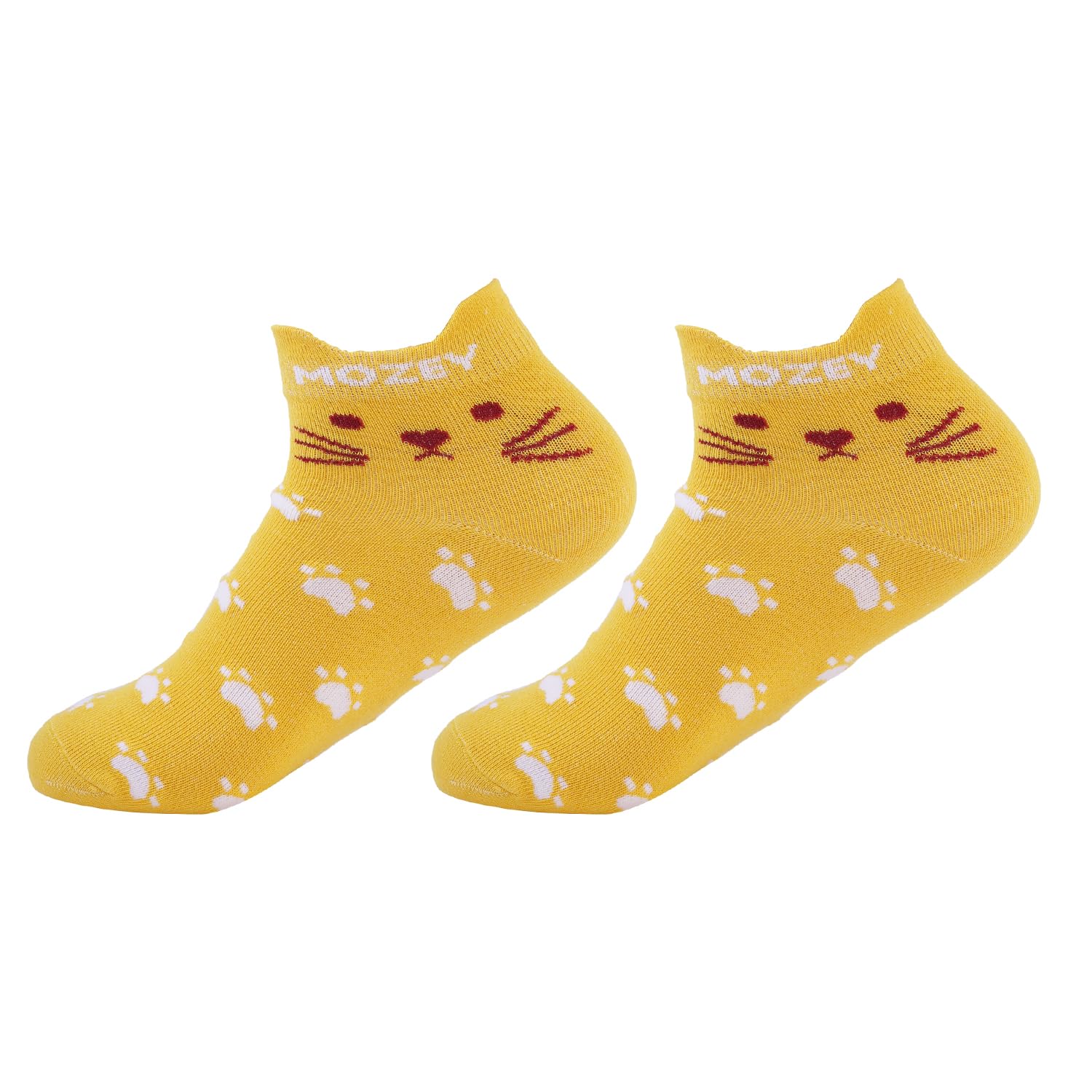 Womens Cotton Cat Sneaker Length Anklet Printed Socks in Free Size-image-8