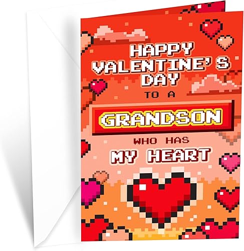 Miniatura 1 de Tarjeta de San Valentín para nieto Prime Greetings fabricada en Estados Unidos respetuosa con el medio ambiente tarjeta gruesa con sobre de alta