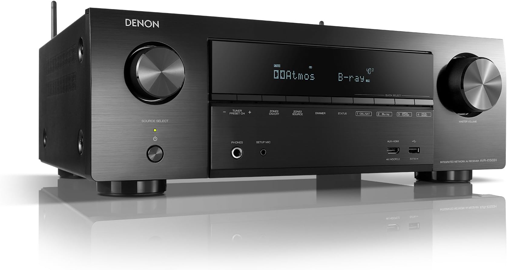 Denon AVR-X1500H 7.2 Ch. AV Receiver with Amazon Alexa Voice Control (Black)