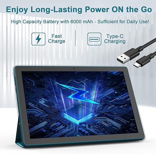 Miniatura 7 de Tablet Android de 10 Pulgadas con Estuche Protector y Lápiz Táctil para Tablets Android 15 Tablets 5G WiFi-6 Pantalla IPS Full HD de 1280*800