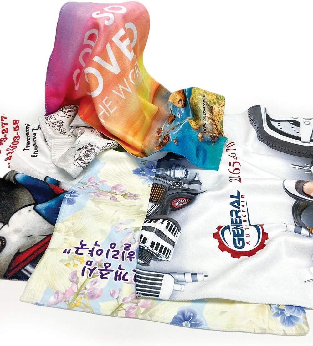 Personalized Custom Golf Towel - 4 Pack 25x16 Inch Printed in USA Microfiber Sports Player Logo Team Rally Customized Photo Design Text Name Ad Picture Gift