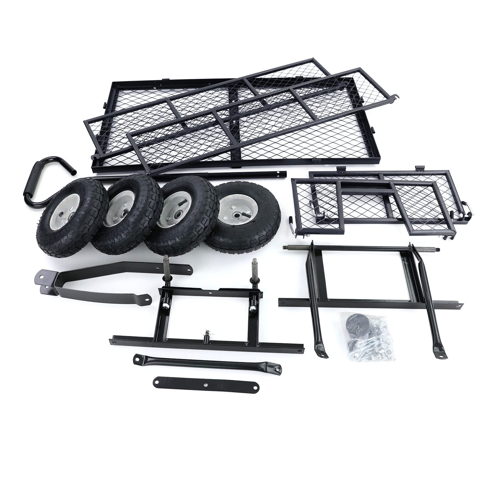 Transport Gitterwagen Handwagen Bollerwagen Seiten klappbar bis 300kg Schwarz
