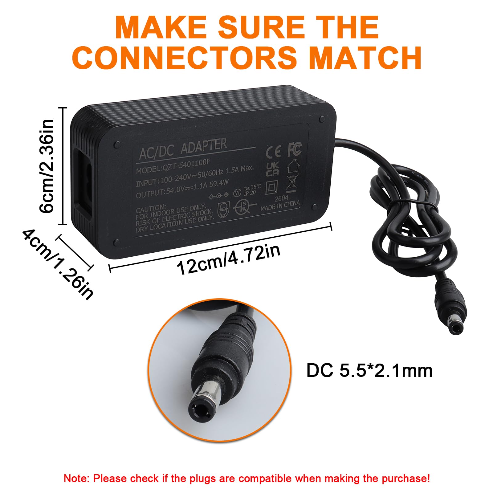 Alimentation 54 V 1,1 A Compatible avec Le Commutateur PoE Gigabit Ethernet Compact 8 Ports de Couche 2 Ubiquiti Networks Ultra 60W USW-Ultra-60W USW-Lite-8-PoE (NY-PW0L2-05401100)