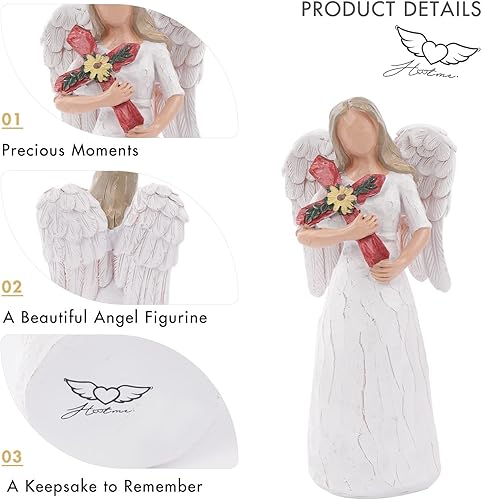 Miniatura 2 de Figura coleccionable de ángel de simpatía, ángel sosteniendo una cruz, I Pray That You Grow in Christian Faith All The Days of Your Life, un regalo