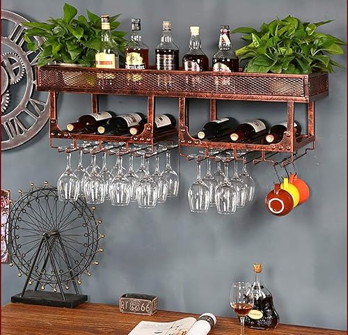Miniatura 2 de Gabinetes de vino europeo colgante estante de almacenamiento de hierro de metal, bar, techo para el hogar, montaje en pared, copa de vino, copa de