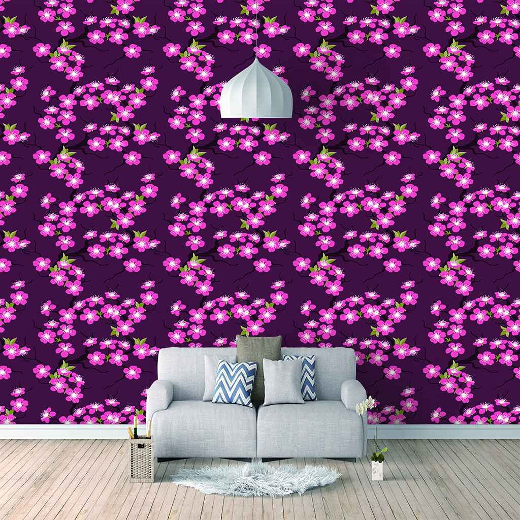 Papier peint canevas 3D impression artistique HD fleurs pourpres premium