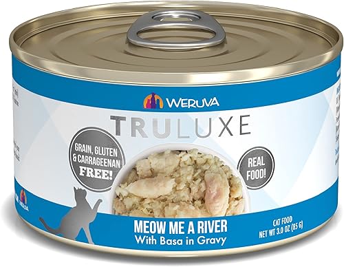 Weruva Truluxe - Alimento para gatos, Meow Me A River con basa en salsa, lata de 3 onzas (paquete de 24)