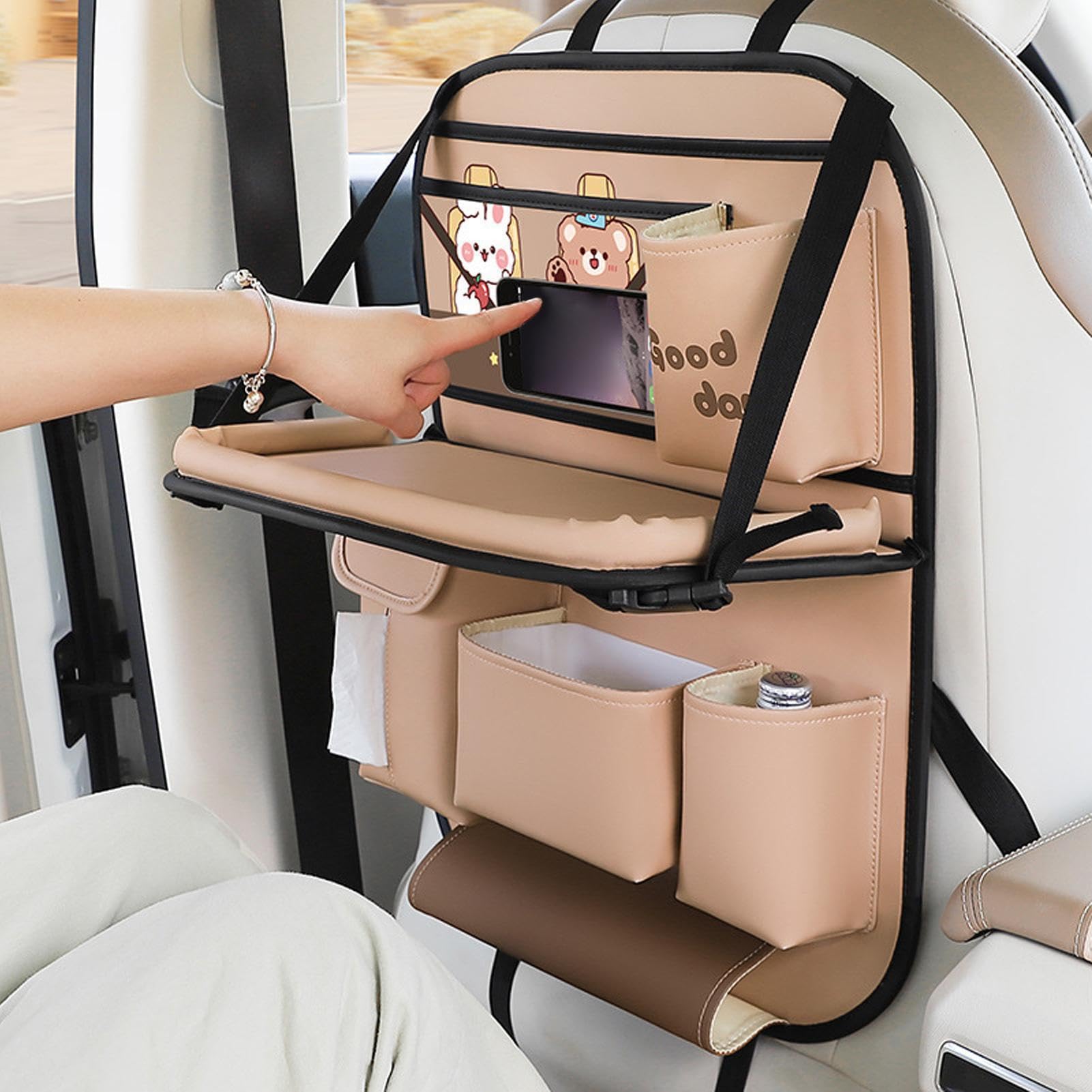 Organizer da Sedile Posteriore per Bambini Portaoggetti Pieghevole | Portaoggetti Sedile Auto Per Baule Viaggio Campeggio SUV Tazze Snack Passeggeri Posteriori