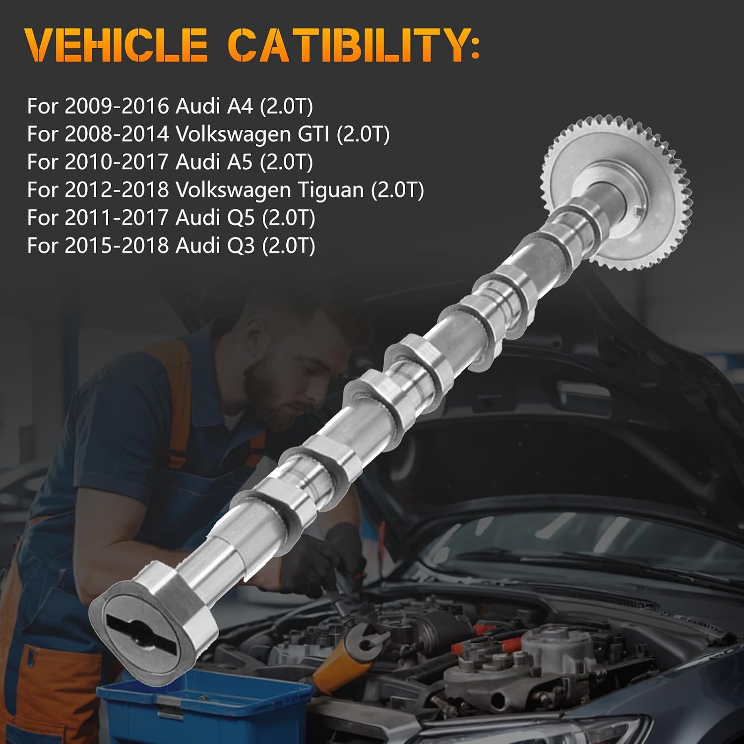 Exhaust Camshaft Timing Gear 06J109022F for VW Golf GTI Audi A4 A5 2.0T TFSI EA888 Engine 2008-2018 Direct Replacement Performance Upgrade Kit Durable