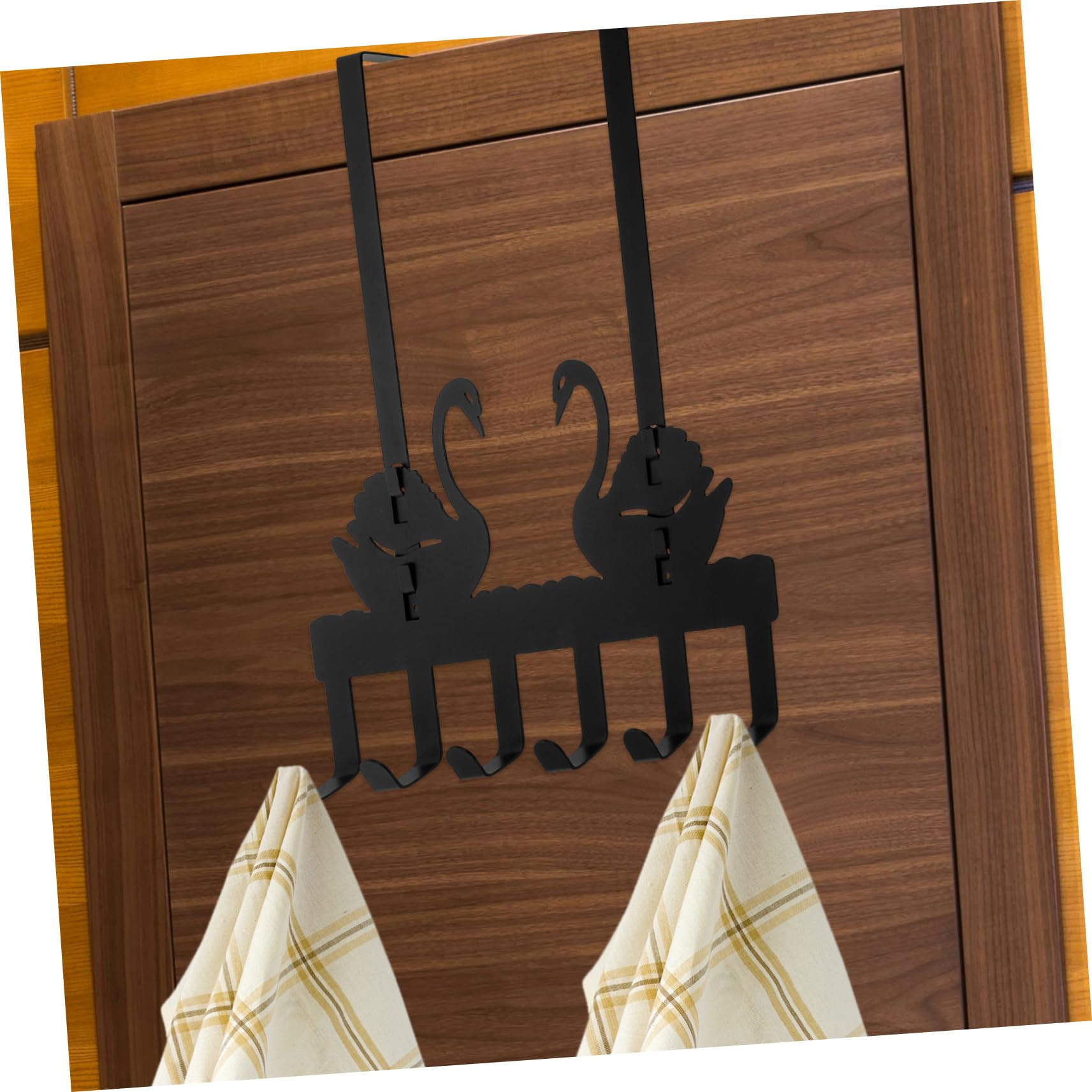 Ciieeo 6-Hook Over Door Coat Rack Space-Saving Door Hanger for Bedroom Bathroom Kitchen Easy Install Construction