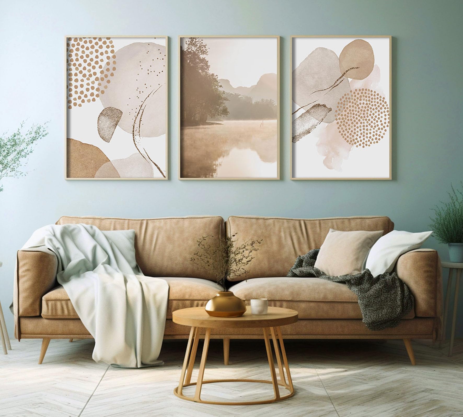 Set Da 4 Poster 'All You Need Is Love Feel Good' - Stampe Da Parete 50x70 Cm - Quadri Moderni Senza Cornice, Made In Italy