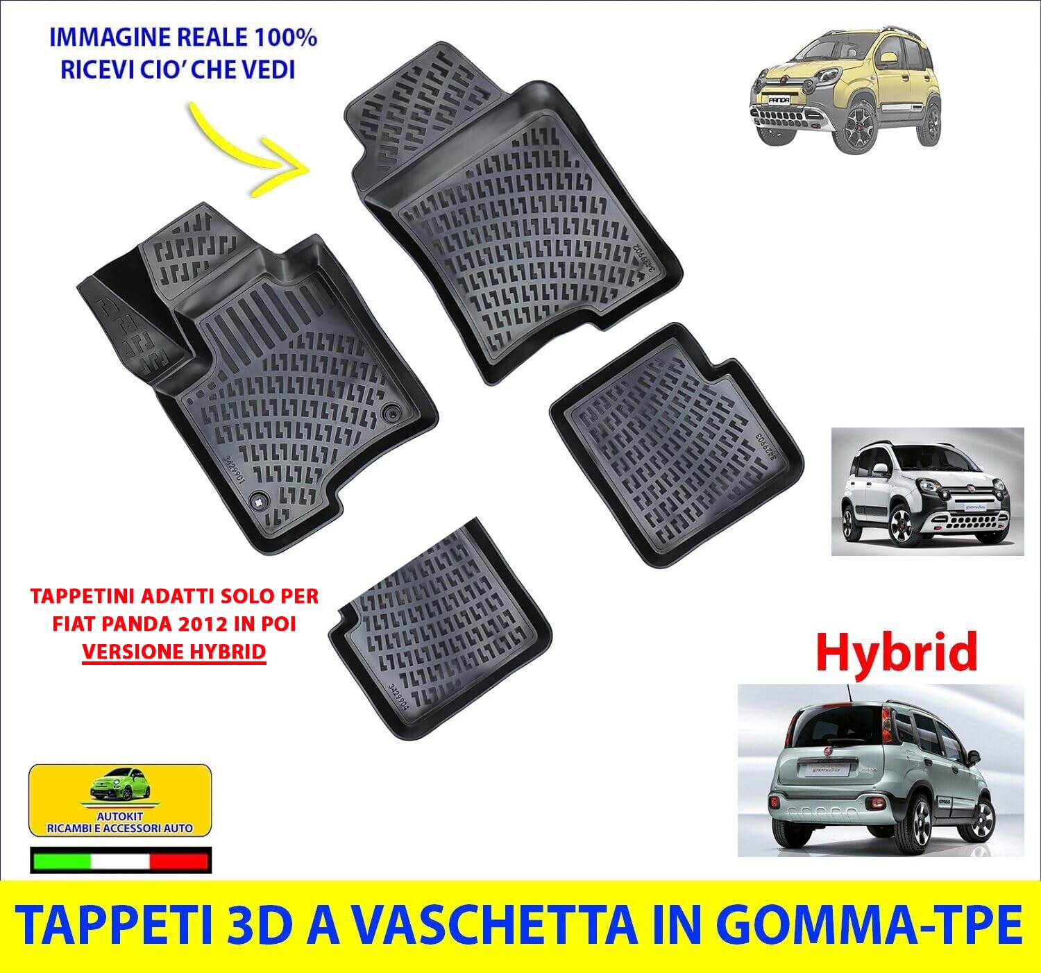 Tappetini In Gomma Per Auto Mazda 626 V (GF) 1997-2002 - Set Anteriore Per Conducente E Passeggero, Antiscivolo, Impermeabili