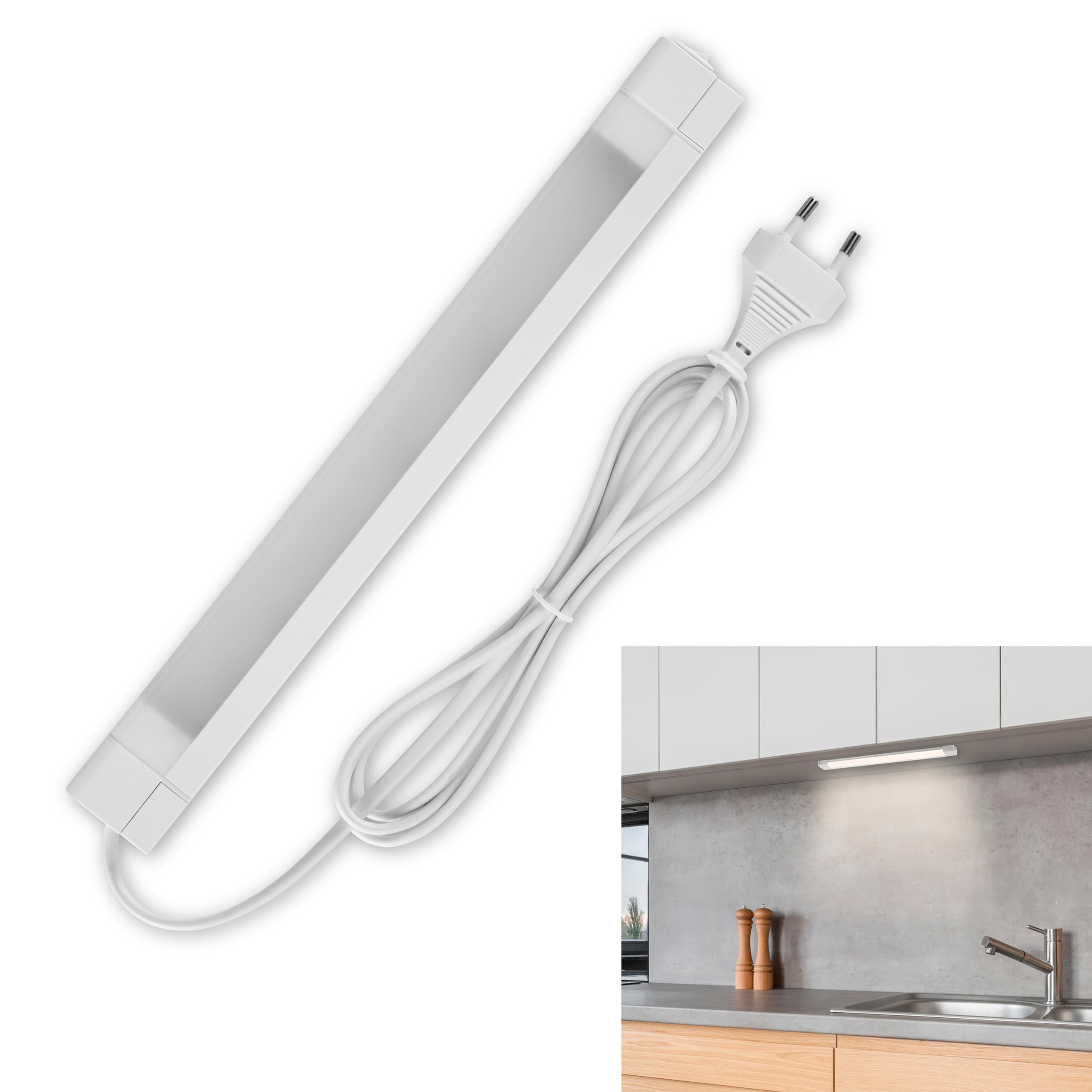 REV Unterbauleuchte Küche LED Z300 - Schrankbeleuchtung 30cm, 20.000h, LED Leiste 4W, 340lm, 3000K, weiß