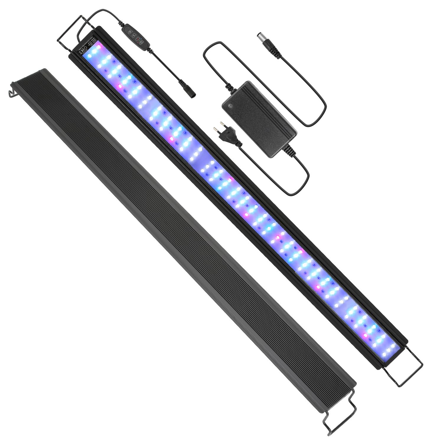Iluminación LED para acuario, iluminación de 36 W, barra de luz para acuarios con temporizador automático, lámpara RGB Spectrum para acuarios de agua de 87 – 110 cm