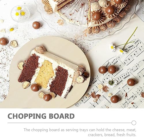 Miniatura 9 de 4 tablas de cortar de madera para manualidades, mini tabla de cortar de madera sin terminar, paleta en blanco con asa redonda para servir, tabla de