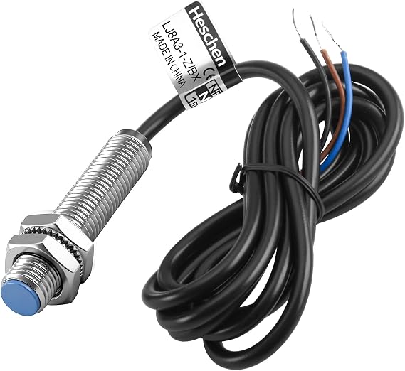 Heschen M8 Proximity Sensor Switch, 5VDC 200mA, NPN NO, 1mm Detecting Distance, Magnetic Metal Detect, 8mm Mounting Hole, 120cm Cable, IP67 Protection, LJ8A3-1-Z/BX-DC5V