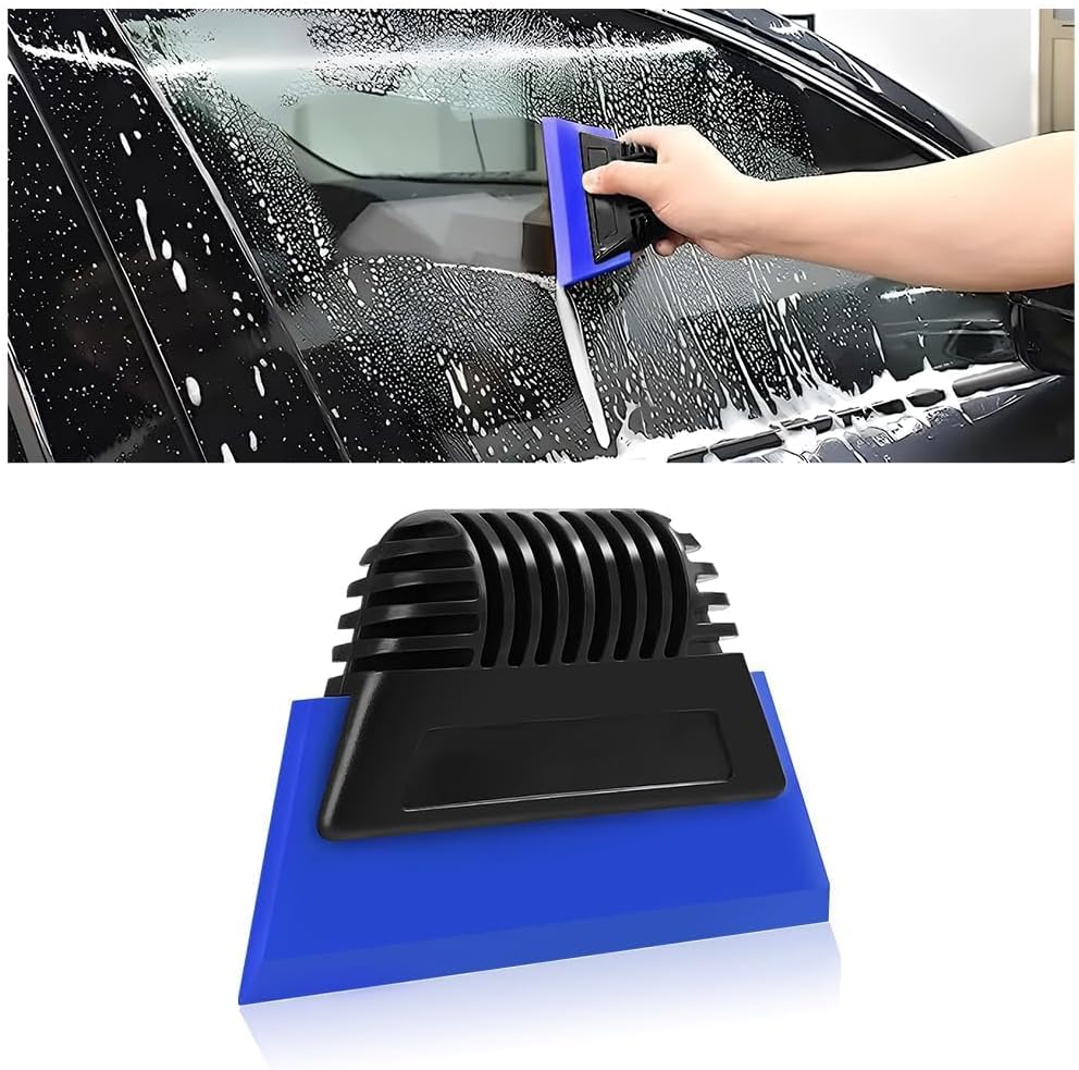 Car Glass Small Window Squeegee, All-Purpose Auto Windshield Water Blade Glass Doors Side Mirror Wiper Shower Bath Tint Squeegee, Universal for SUV Truck RV and Home Cleaning