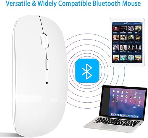 Miniatura 5 de Vxeei Mouse inalámbrico para laptop, mouse Bluetooth para MacBook ProAirMaciPadChromebookcomputadora - Modo dual recargable (USB 2.4 GHz + Bluetooth
