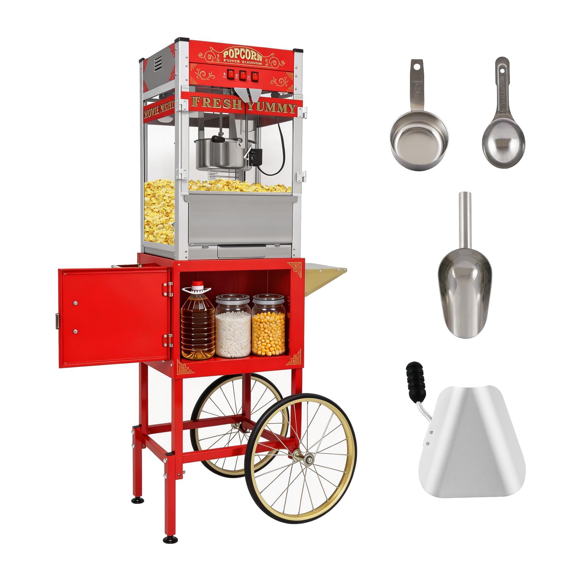 ZIEGIAN 20oz Commercial Popcorn Machine with Cart