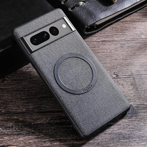 Custodia per Google Pixel 9Pro magnetica compatibile con MagSafe tessuto opaco in morbido antiurto anti-impronte antiscivolo per 9Pro tpu nero