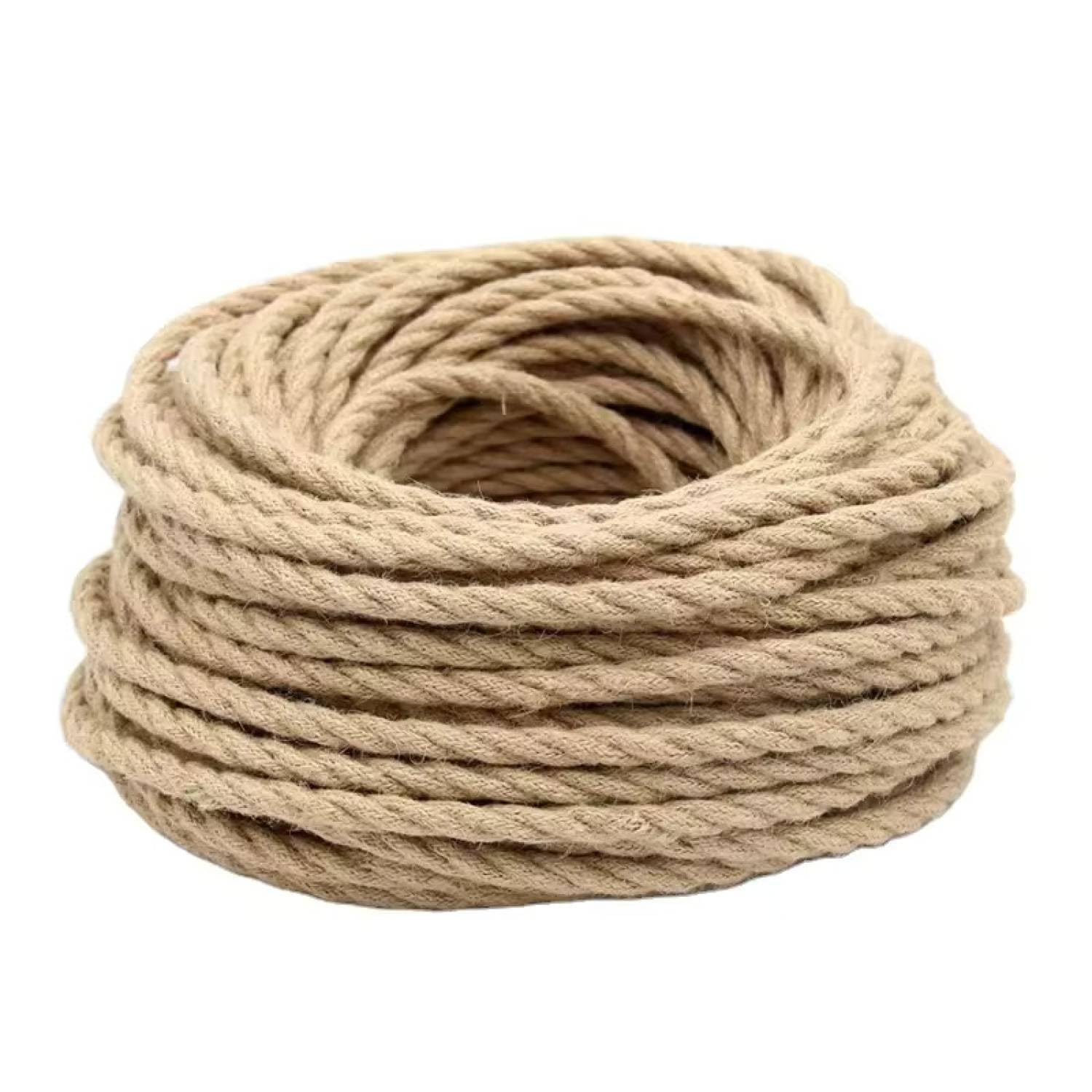 Cavo per lampada in tessuto a 3 fili, stile retrò, vintage, cavo elettrico a sospensione – cavo per lampada intrecciato in canapa | 10 metri