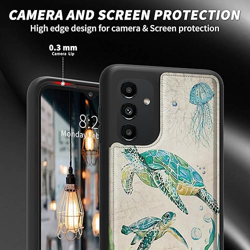 Miniatura 5 de BVDIKMI Funda para Samsung Galaxy A13 5G con ranura para tarjetero, funda de piel sintética, doble cierre magnético y cubierta duradera a prueba de