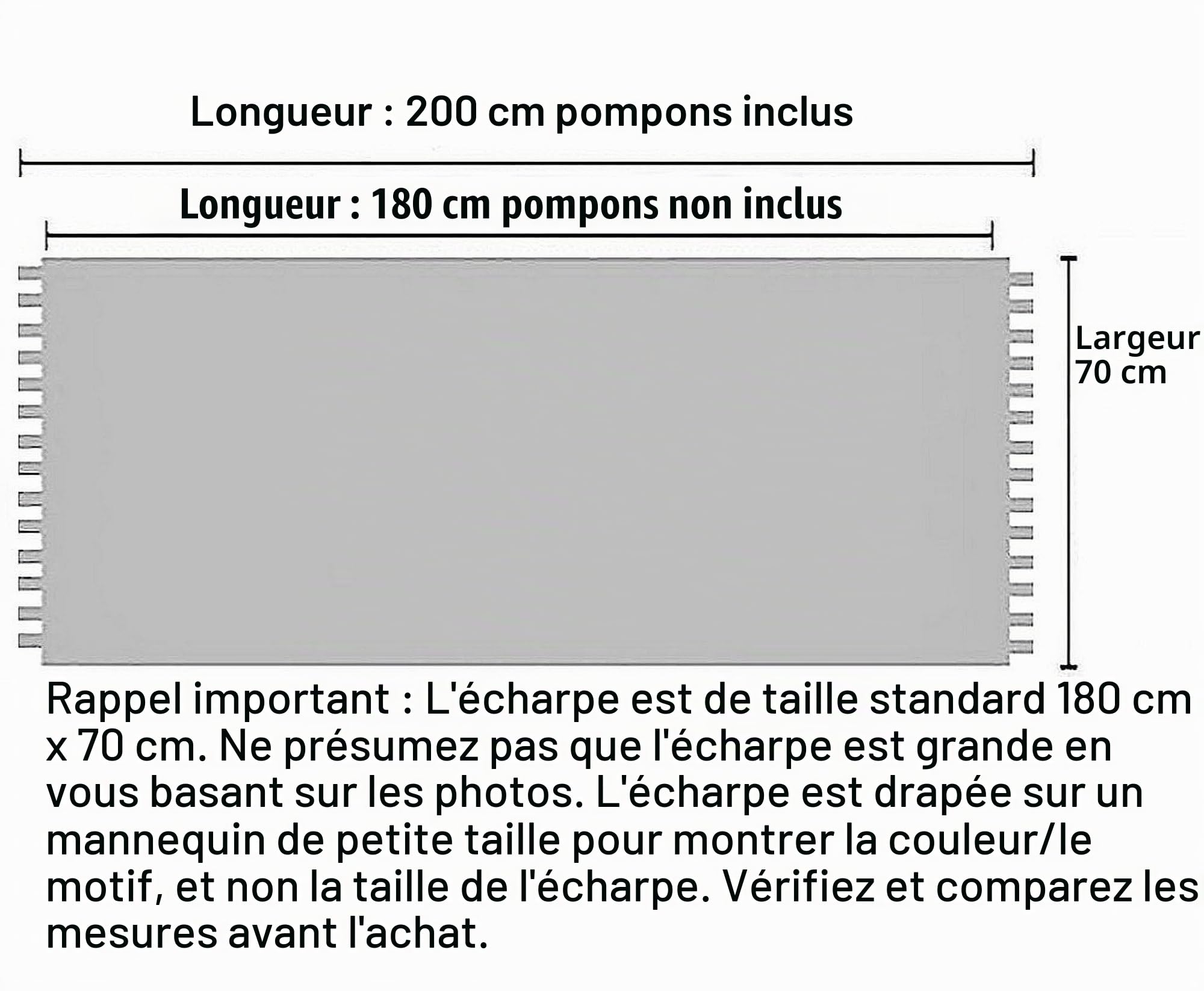 GFM® Écharpe style pashmina arc-en-ciel soyeux en cachemire ou floral (NEOPASH-A)