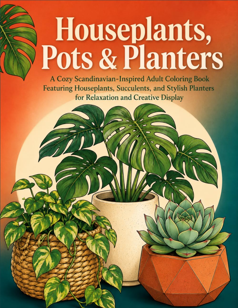 Houseplants, Pots & Planters: A Cozy Scandinavian-Inspired Adult Coloring Book Featuring Houseplants, Succulents, and Stylish Planters for Relaxation and Creative Display