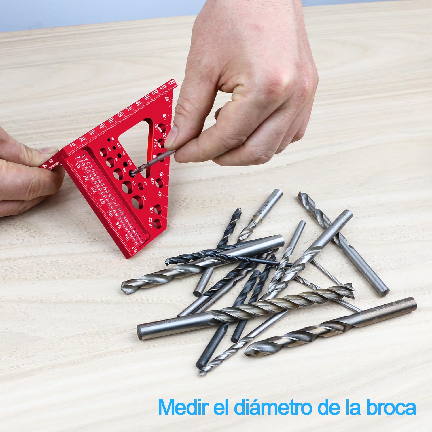 Escuadra Carpintero 3D 22.5-90 Grados Multiángulo Aleación de Aluminio Escuadra Rapida Herramientas de Medición, Falsa Escuadra Multifunctional Carpintería Regla de Medición para Carpintero