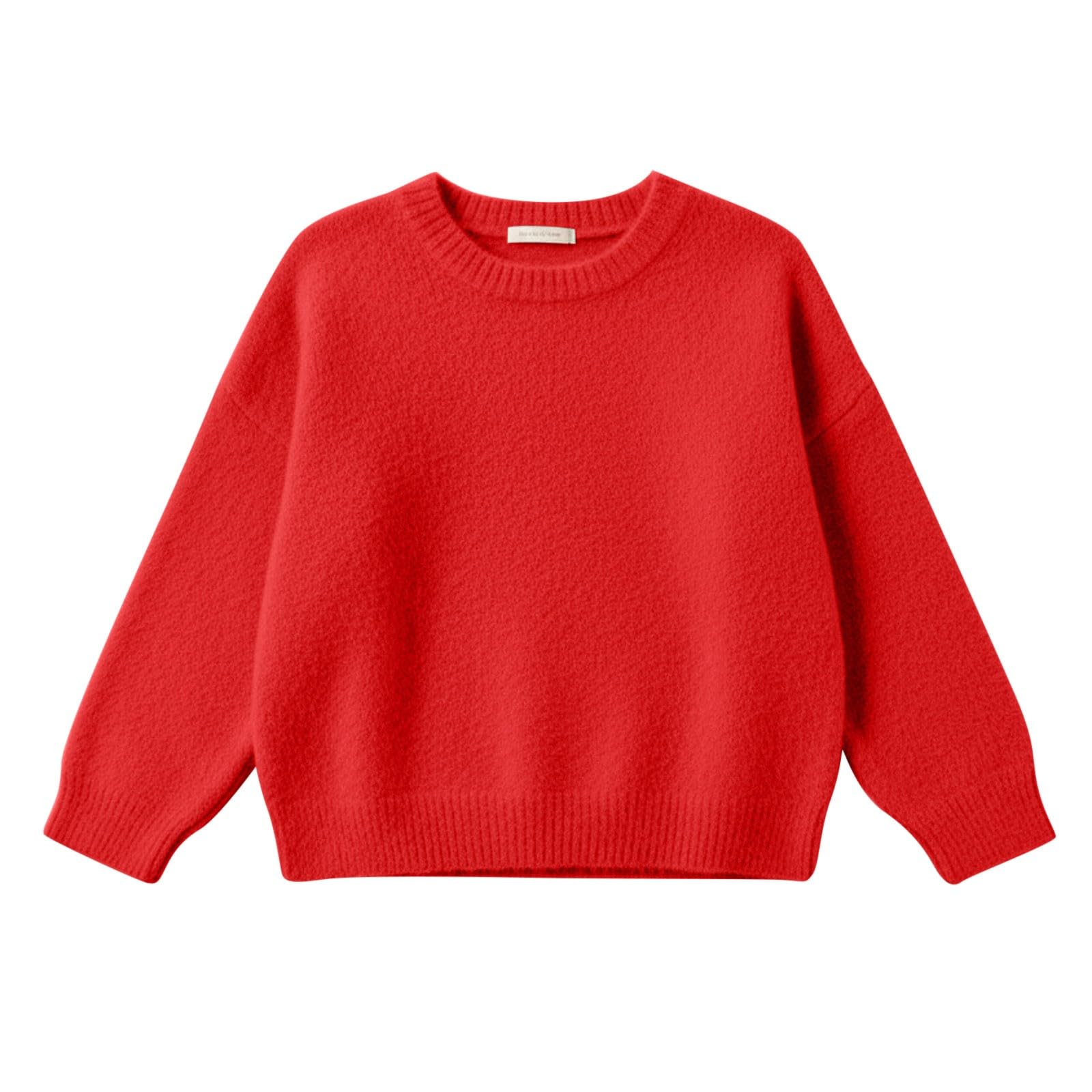 Maglione casual da ragazza, girocollo, alla moda, oversize, in pile lavorato a maglia | Look oversize alla moda per ragazze alla moda, si abbina a jeans, leggings e gonne nella vita di tutti i giorni
