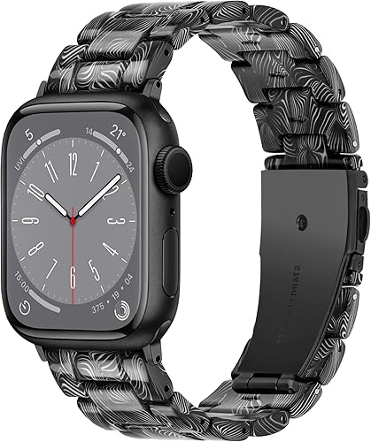 Miniatura 244 de Lightweight Resin Band For Apple Watch Series 11 10 SE 9 8 7 6 5 4 3 2 1 Ultra 3 2, Fashion Adjustable Replacement Strap for iWatch Bands 38mm 40mm