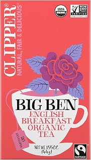 Clipper Organic Breakfast Tea, Big Ben, 20 Count, 6 Boxes