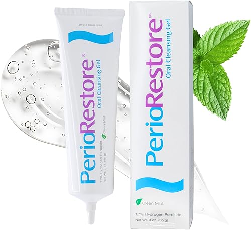 Perio Restore Gel Tubo de 3 onzas Gel de Tratamiento de Limpieza Oral con Peróxido de Hidrógeno al 1,7%. Sabor a Menta