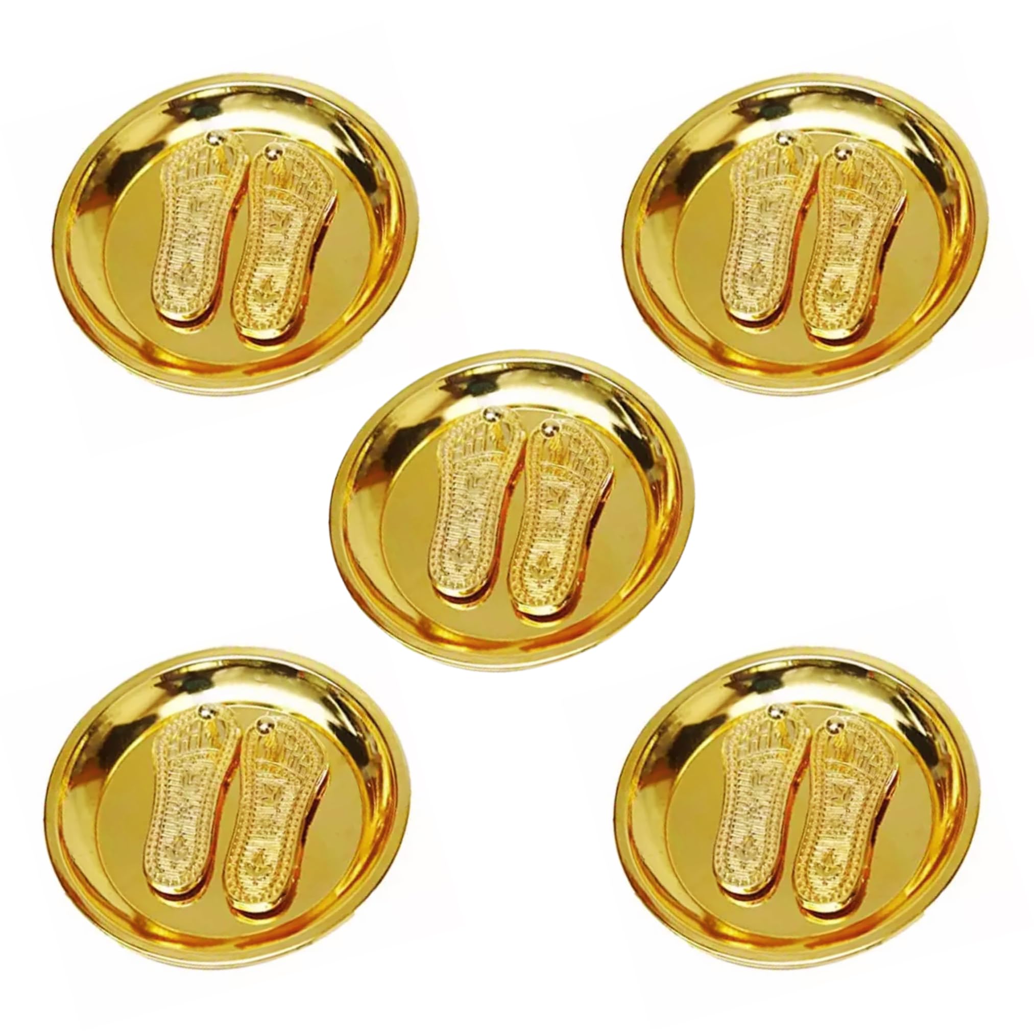 SRI YAGNAA - Brass Shanku Plates 5 pcs - Wedding Return Gifts - Housewarming Return Gifts (BSP-5) — Amazon image 17