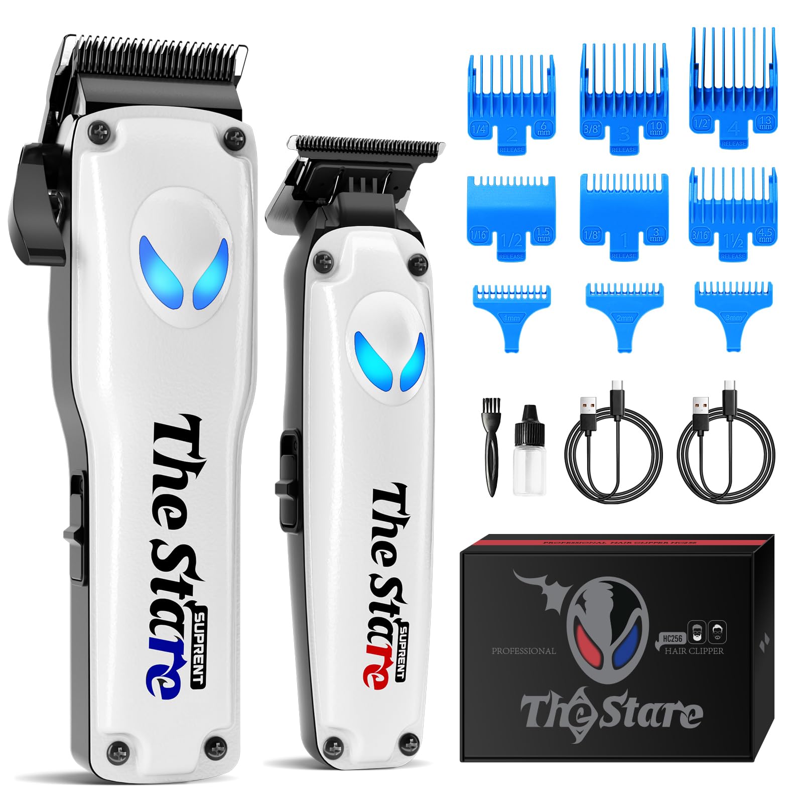 SUPRENT Juego de Maquina De Cortar Pelo Profesional Hombre, Clipper Maquina Pelo Inalámbrico y Maquinilla Cortar Pelo, 9 Peines, Cortadora de Pelo Regalos Para Hombres