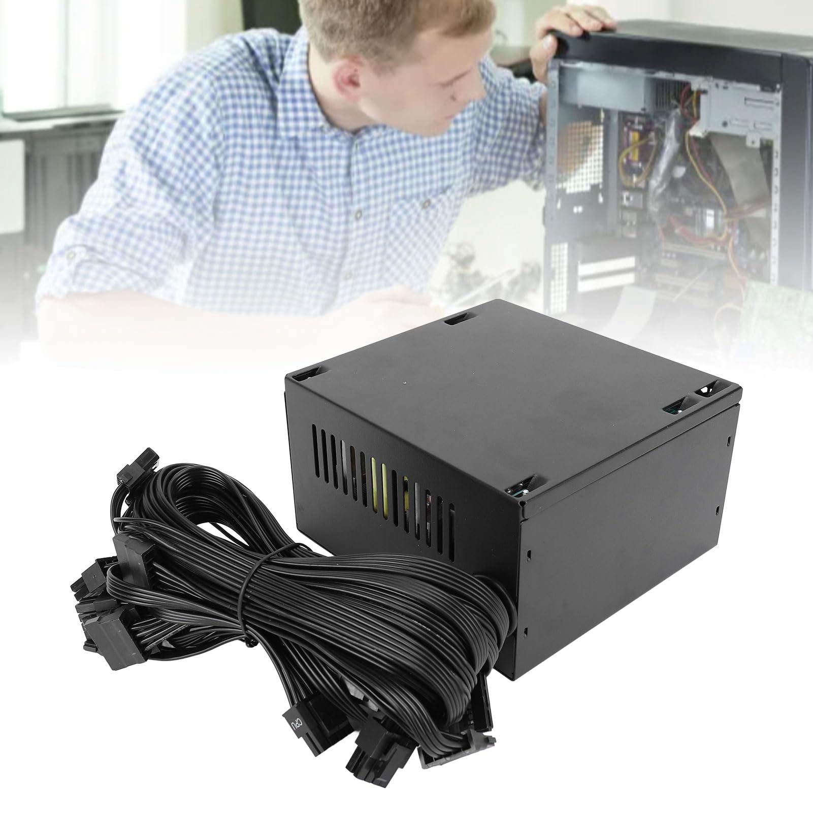 Fabater Alimentatore per Computer da 600 W PSU Affidabile Ed Efficiente per PC da Gioco Dual Core Case ATX con Ventola Nera da 12 Cm