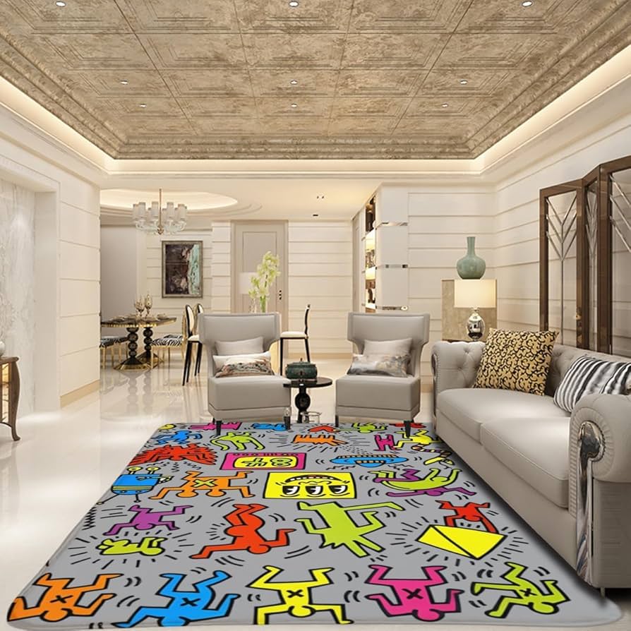 Amazon | キース ヘリング ラグ カーペット 洗える ラグマット