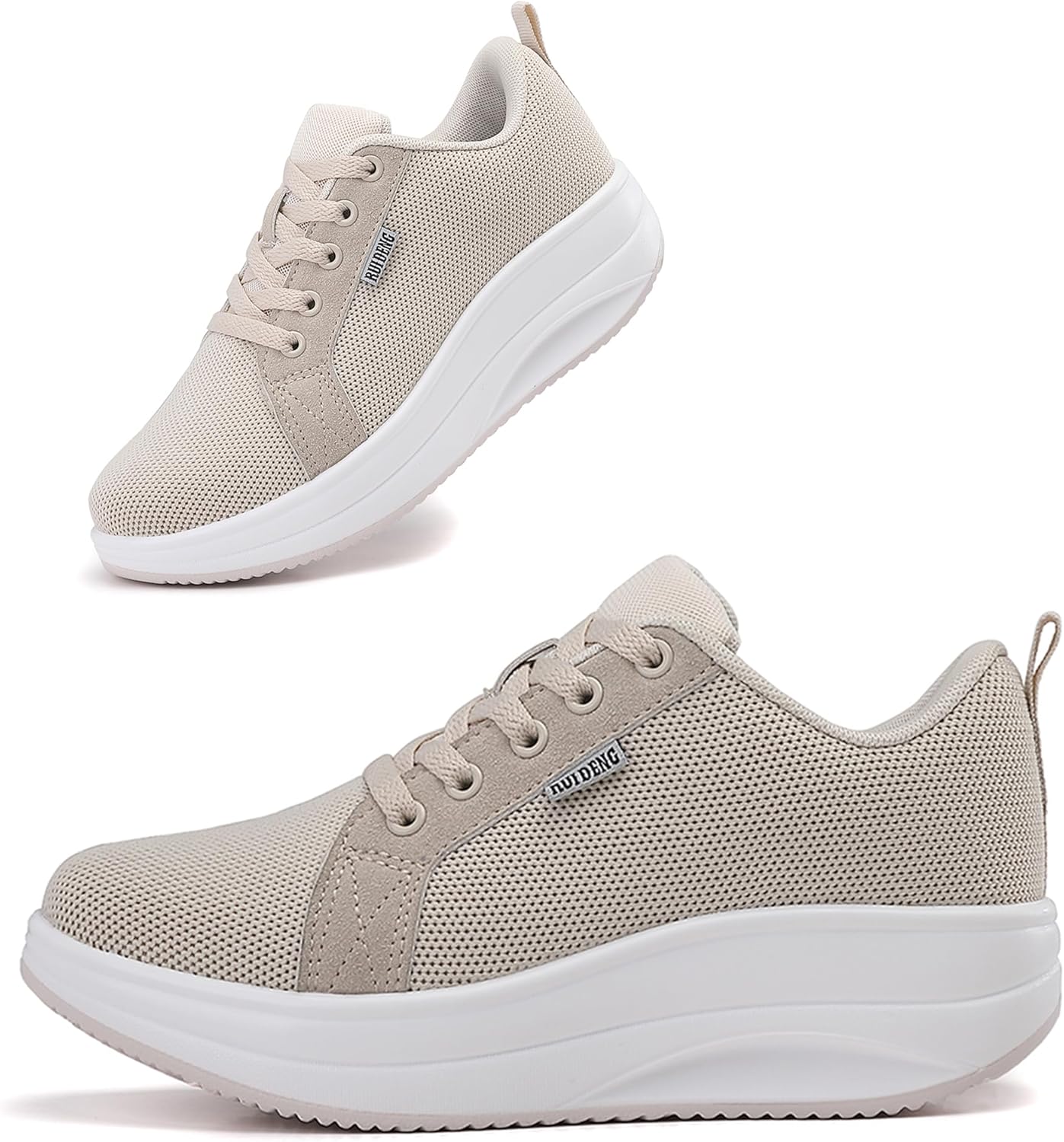 Oude Womens Walking Sneakers Comfy | Platform Shoes for Women Fashion | Stylish Standing All Day Rocker Bottom