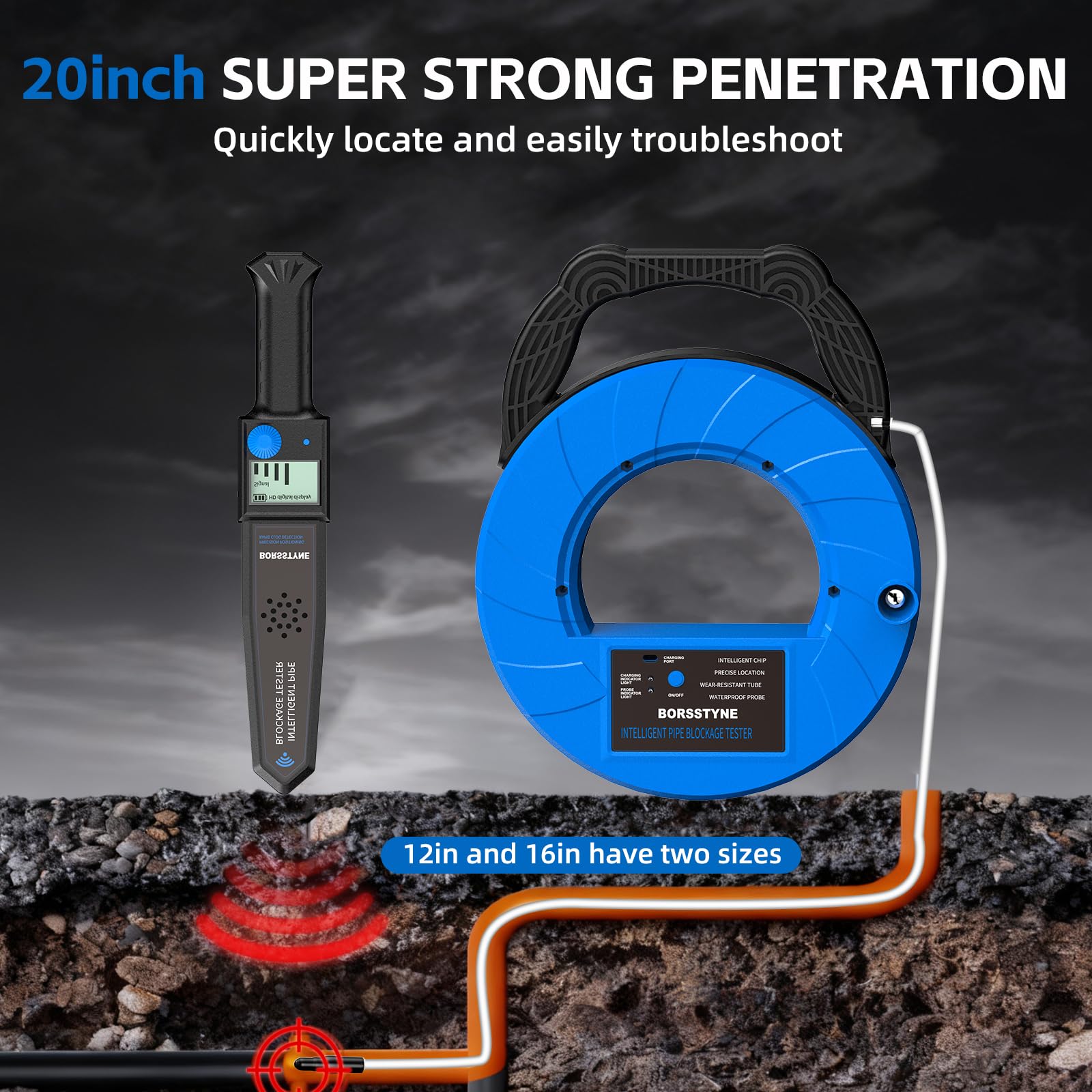 Pipe Locators Precision Blockage Detector for Water pipes underground pipes PVC pipes metal pipes Wall pipes — Amazon image 6