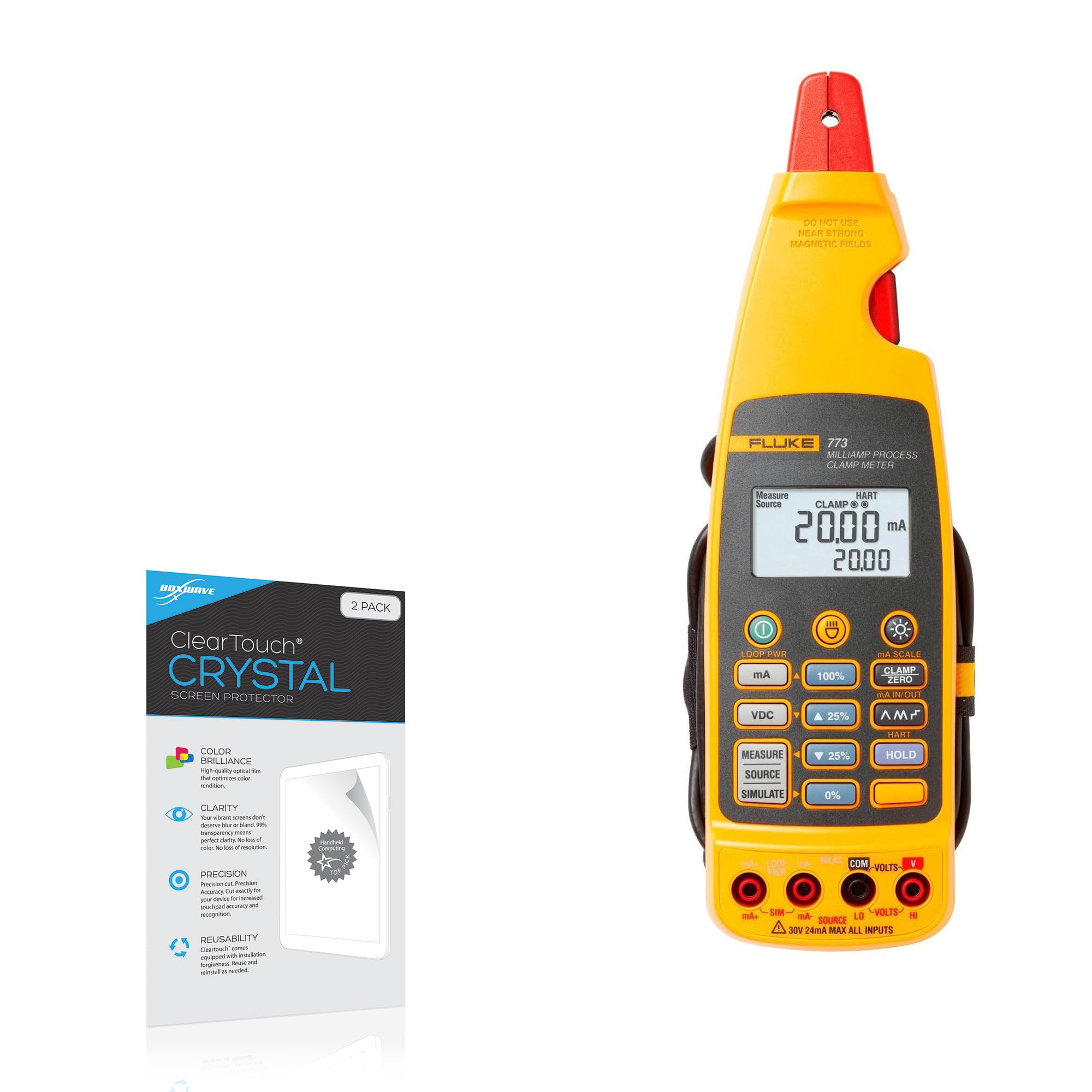 BoxWave Screen Protector Compatible With Fluke 773 - ClearTouch Crystal (2-Pack), HD Film Skin - Shields From Scratches