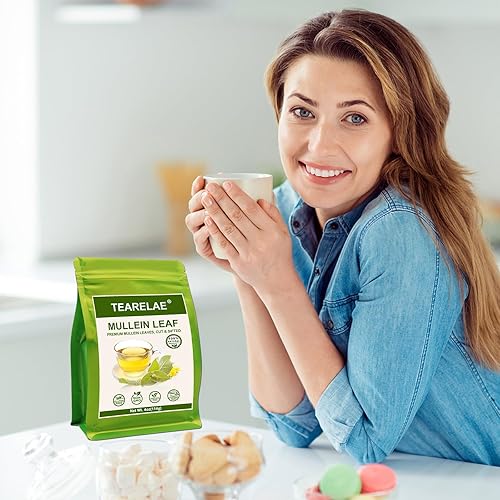 Miniatura 4 de TEARELAE - Hoja de gordolobo - 4 oz114 g - Hojas de gordolobo 100% puro y natural premium - Cortado y tamizado - Té de hoja de gordolobo para