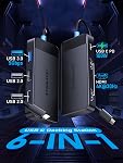 Lemorele Dual Monitor de la station d'accueil, 6 en 1 USB C Adaptateur multiport Hub w/2 HDMI 4K, 5Gbps USB3.0 & 2 USB2.0, 100W PD Chargement - USB C Dock pour ordinateur portable Dell/HP/MacBook/Surface - Branchez et jouez