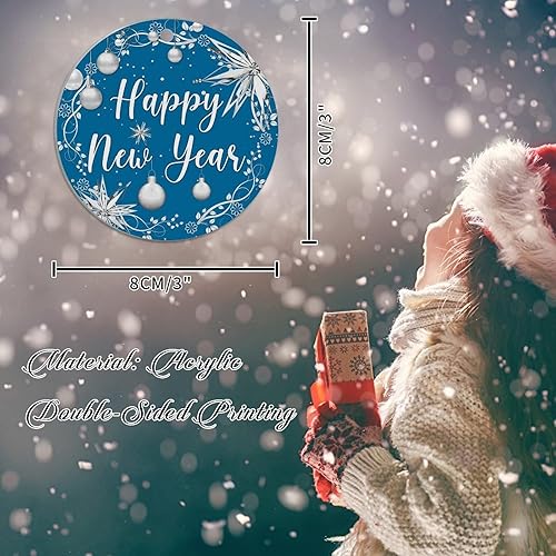 Vista 91 de Christmas Ornament Merry Christmas Y'all Ornament for Christmas Tree Decor Gold Snowflake Ball Wreath Xmas Tree Decorations 3in Acrylic Ornament