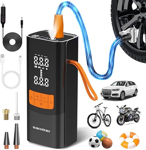 Inflador de neumáticos, compresor de aire portátil, bomba de neumáticos de coche de 15000 mAh y 150 PSI con pantalla de presión para automóviles,