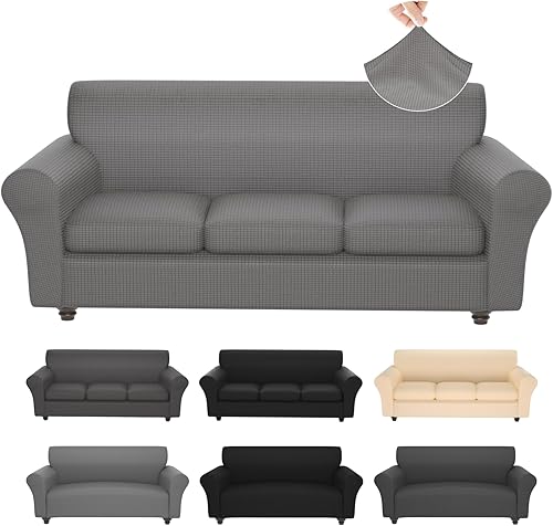 Miniatura 12 de Fundas elásticas para sofá, Fundas de sofá con estampado floral, 2 piezas de funda para sillón con funda de sección separada, Funda lavable para