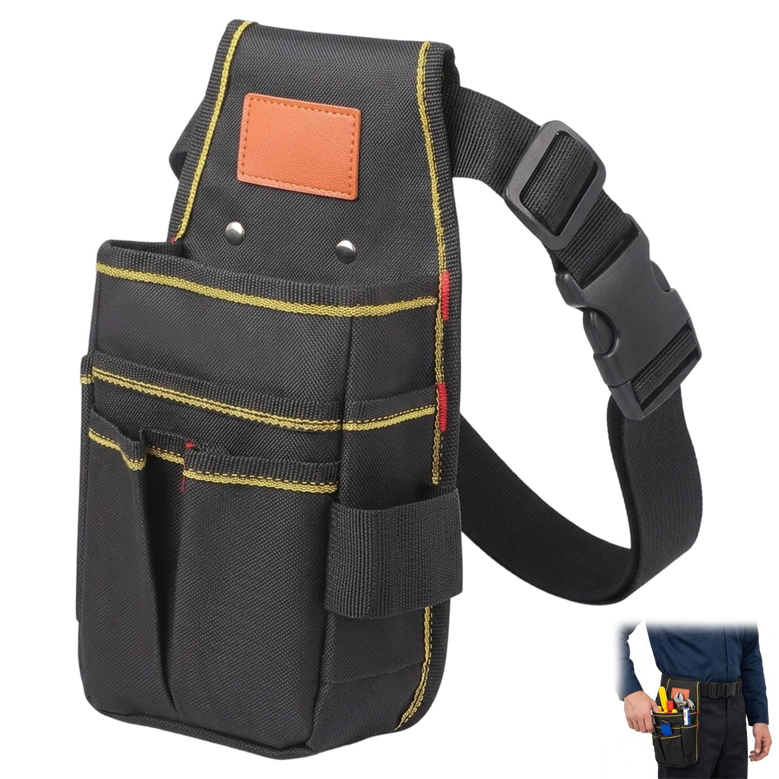 1Pcs Tool Belts for Men, Professional Tool Belt Pouch with Multiple Compartments, Durable Construction for Gardening and DIY Projects, Adjustable Waist Strap and Heavy-Duty Material