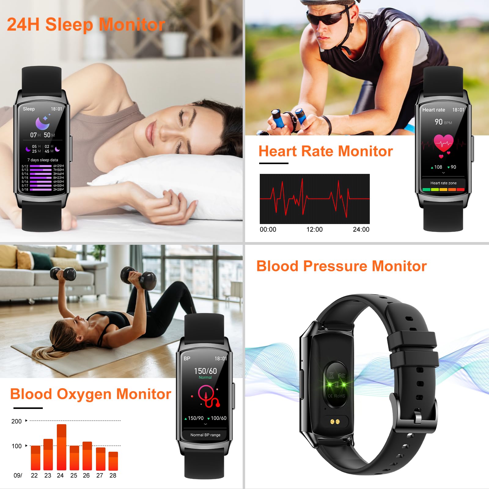 ELEJAFE Smartwatch Uomo, IP68 Impermeabil Orologio Smartwatch Uomo Donna Effettua Risposta Chiamate 114+ Modalità Sportive Smartwatch Contapassi Sonno Cardiofrequenzimetro Android/iOS Regalo di Natale